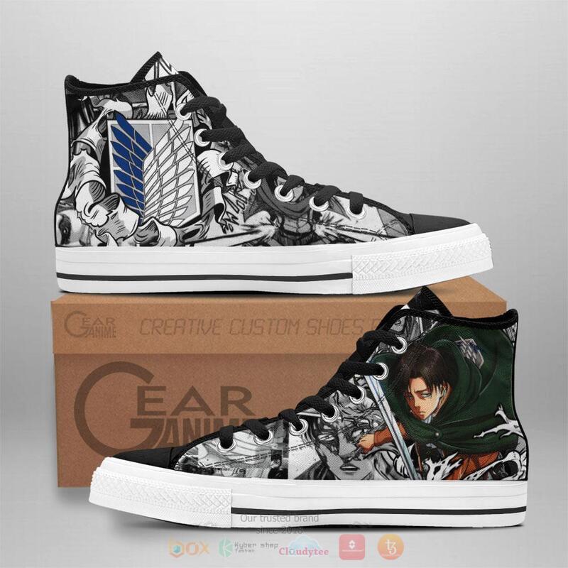 Attack On Titan Captain Levi Canvas High Top shoes