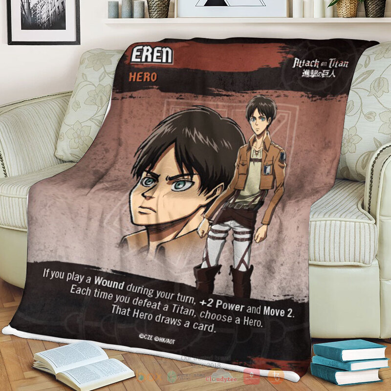 Attack On Titan Eren Card Blanket