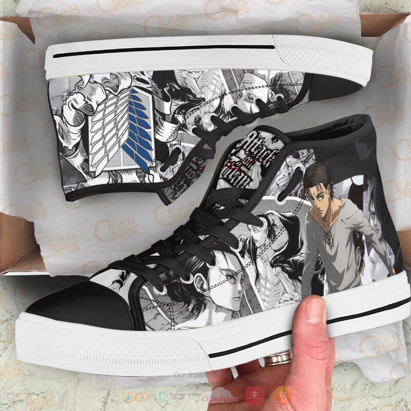 Attack On Titan Eren Final Season Canvas High Top shoes 1