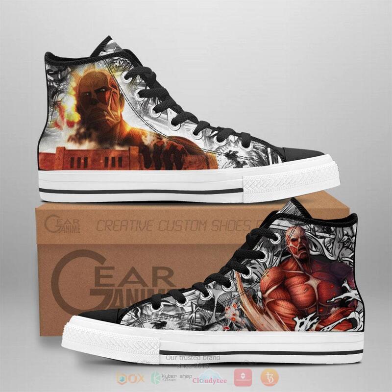 Attack On Titan Giant Titan Canvas High Top shoes