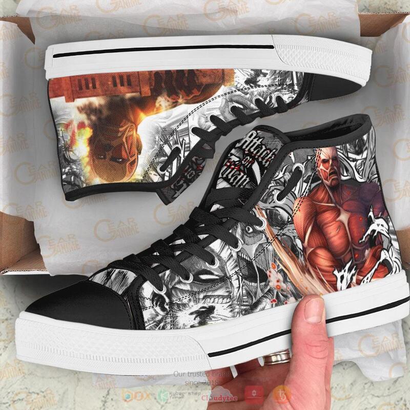 Attack On Titan Giant Titan Canvas High Top shoes 1