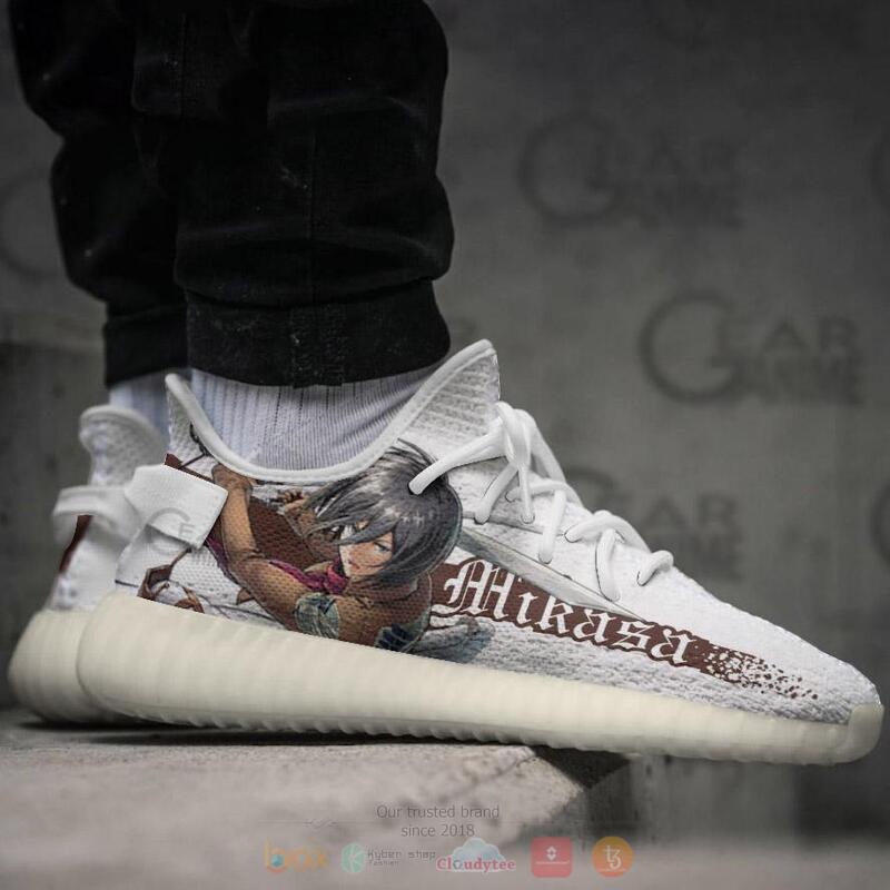 Attack On Titan Mikasa Ackerman Yeezy Sneaker shoes 3 Attack On Titan Mikasa Ackerman Yeezy Sneaker shoes 1 2