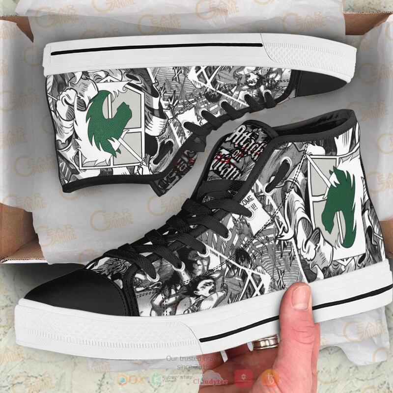 Attack On Titan Military Police Regiment Canvas High Top shoes 1