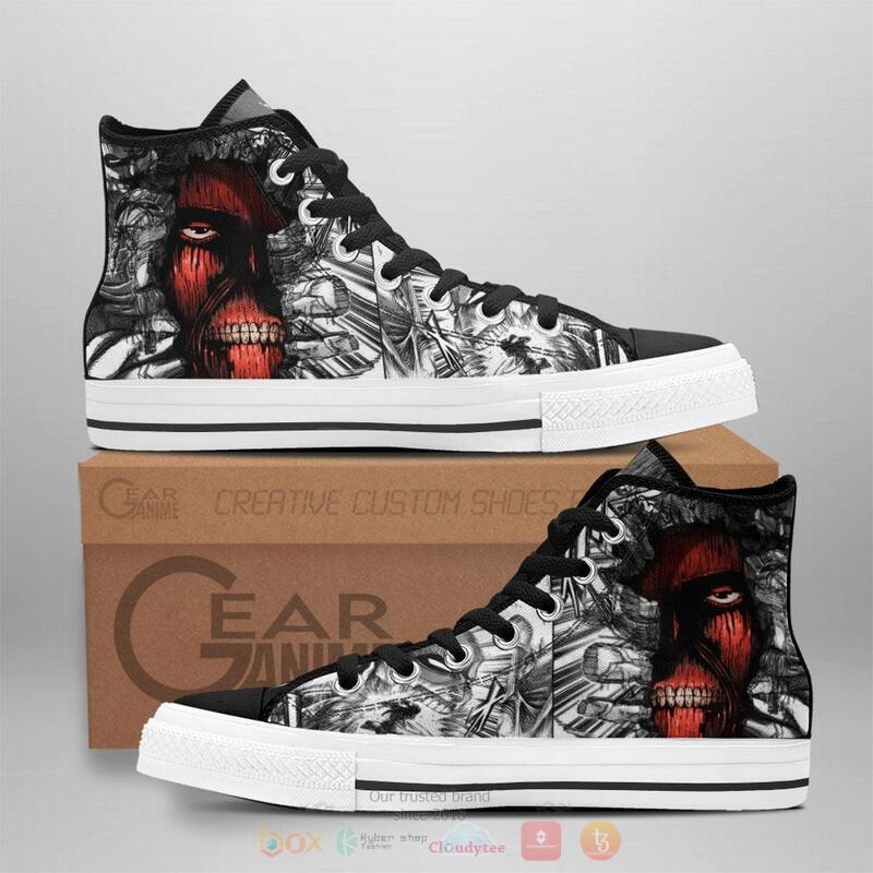 Attack On Titan Wall Titan Canvas High Top shoes