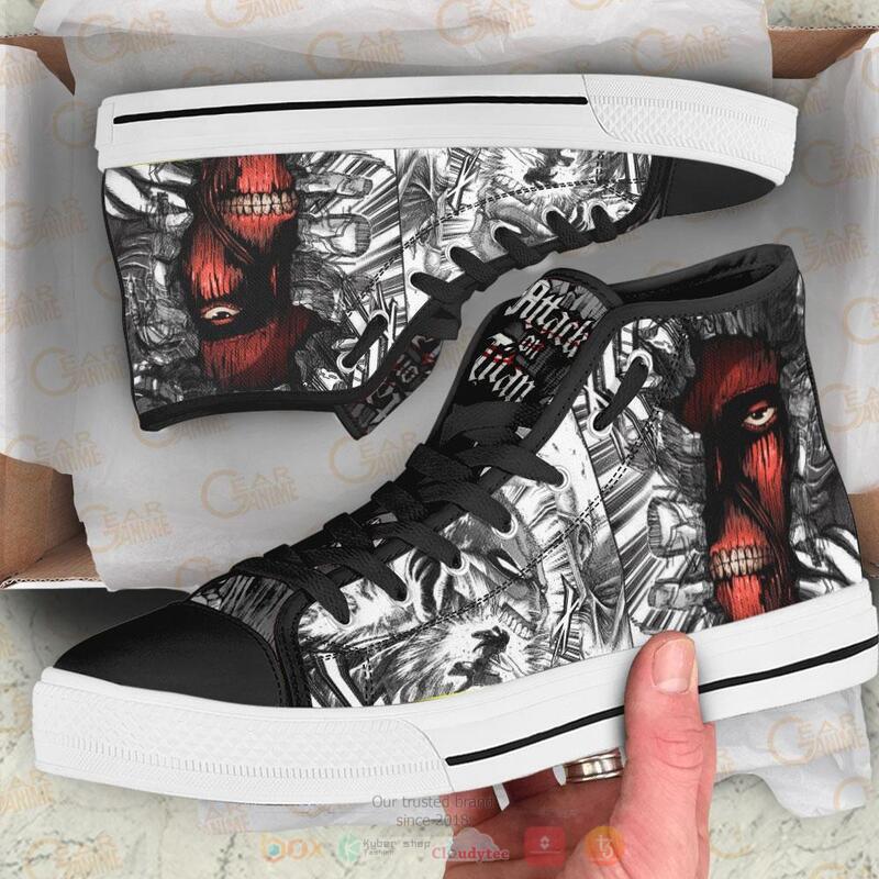 Attack On Titan Wall Titan Canvas High Top shoes 1