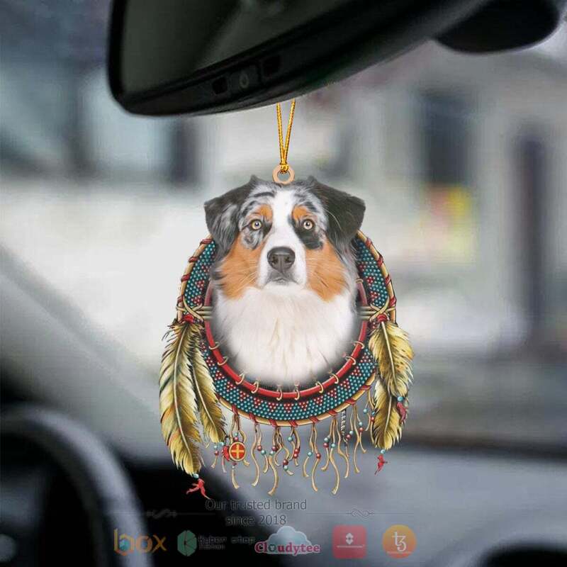 Australian Shepherd In Dreamcatcher Car Ornament