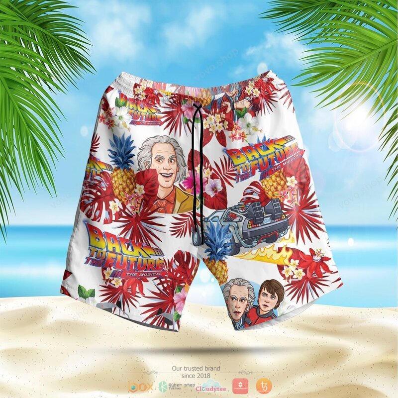 Back to the Future Hawaiian shirt, short 2 Back to the Future Hawaiian shirt short 1