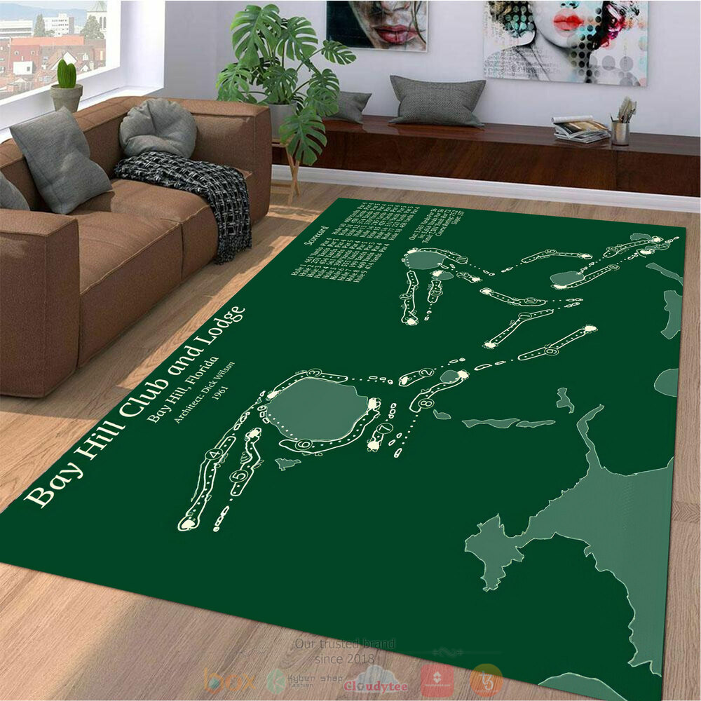 Bay Hill Club And Lodge Florida map rectangle rug 2 Bay Hill Club And Lodge Florida map rug 1