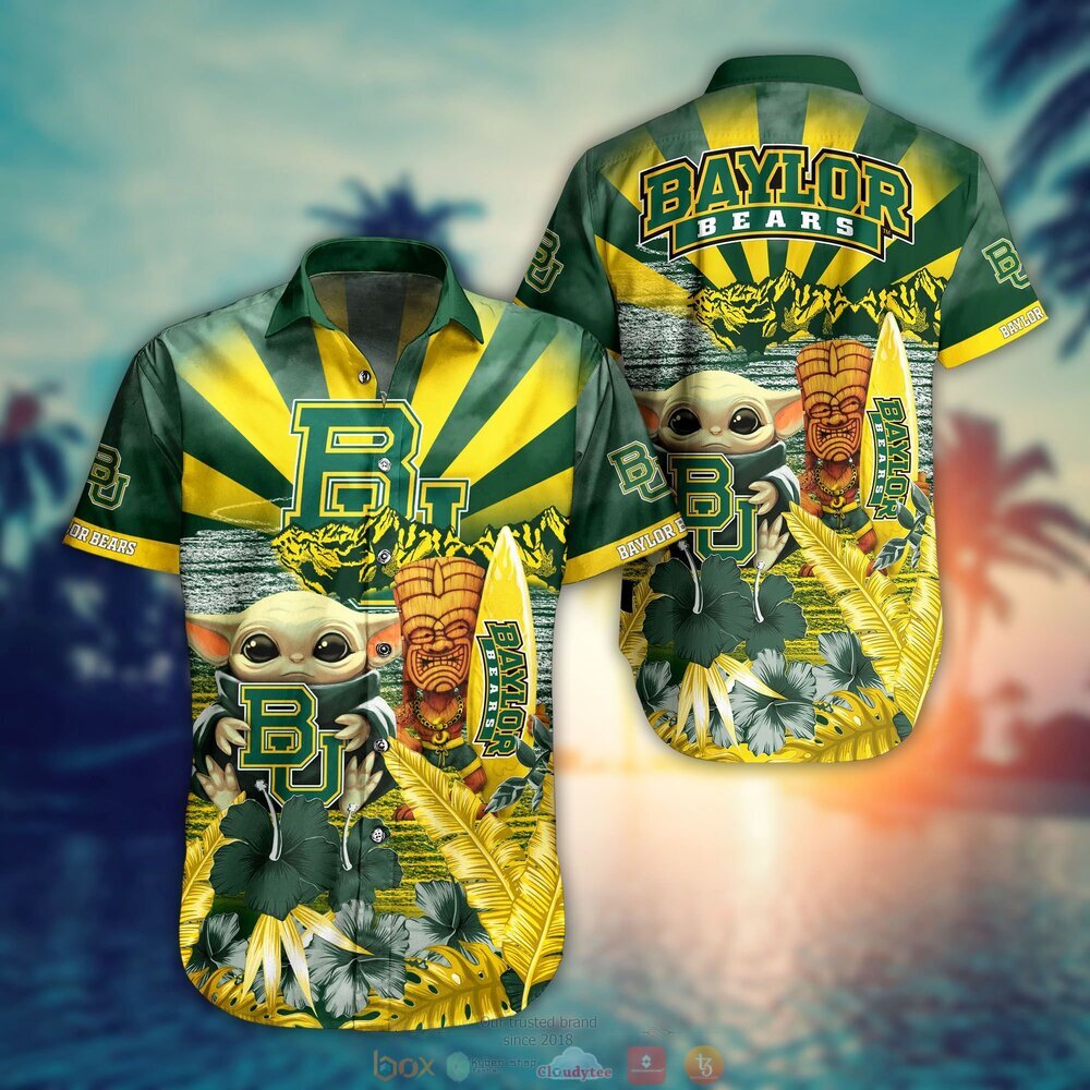 Baylor Bears Baby Yoda NCAA Hawaiian Shirt, Shorts 1 Baylor Bears NCAA Baby Yoda Hawaiian Shirt Shorts