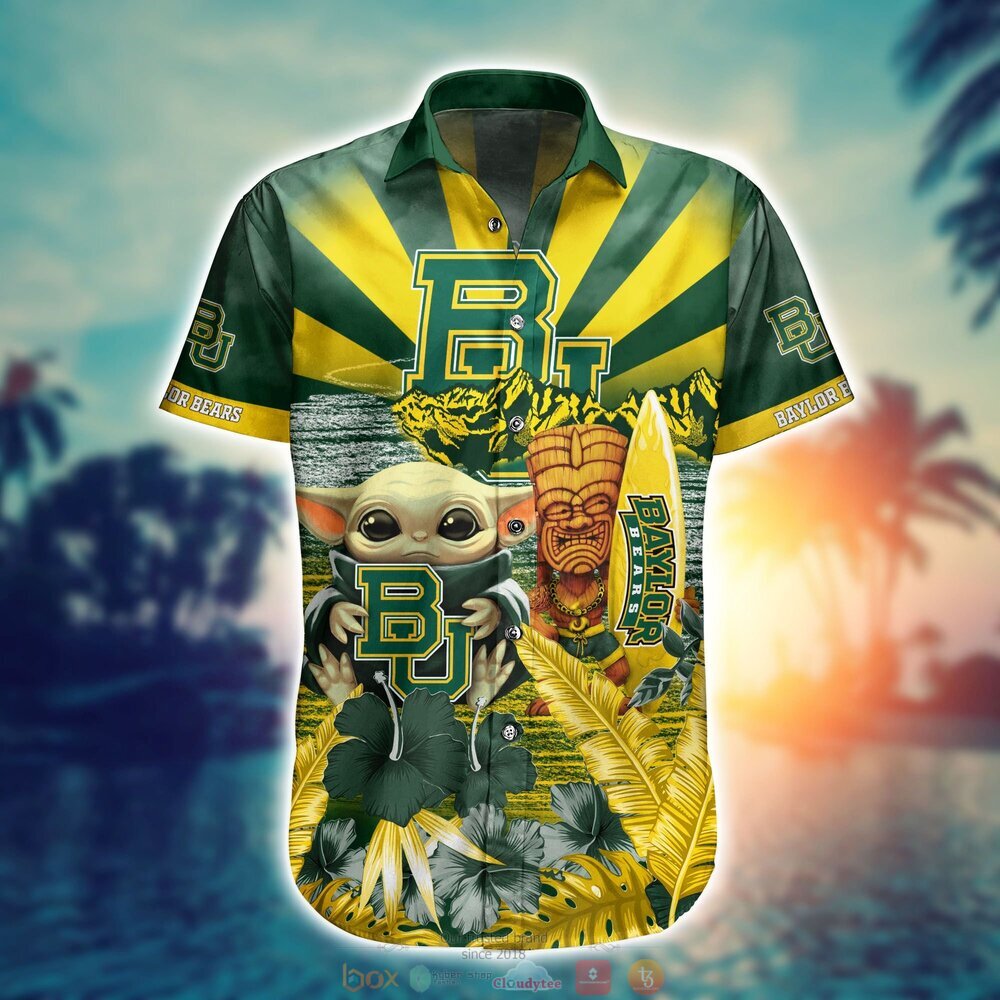 Baylor Bears Baby Yoda NCAA Hawaiian Shirt, Shorts 2 Baylor Bears NCAA Baby Yoda Hawaiian Shirt Shorts 1