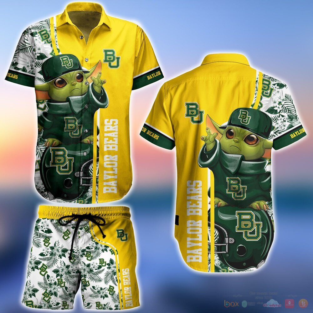 Baylor Bears Baby Yoda NCAA Hawaiian Shirt and Shorts 1 Baylor Bears NCAA Baby Yoda Hawaiian Shirt and Shorts