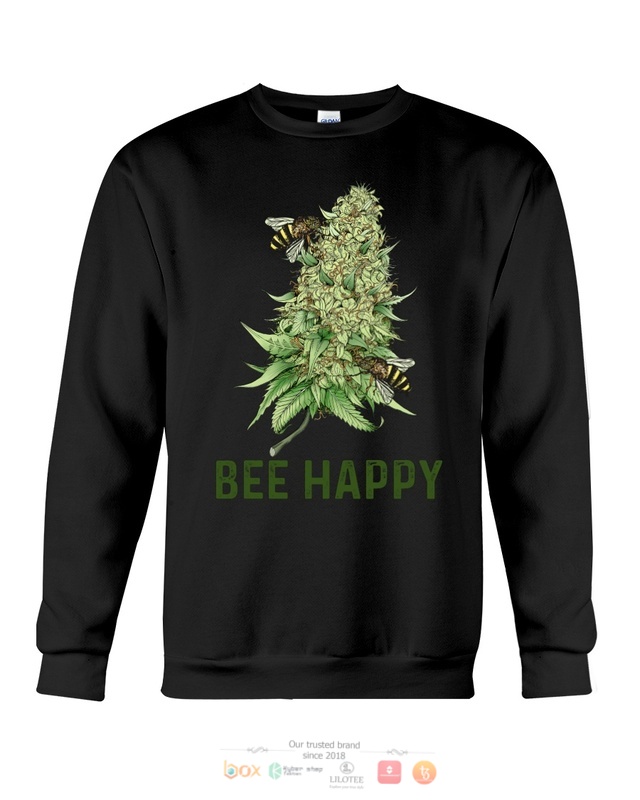 Bee Happy Cannabis Love shirt, hoodie 4 Bee Happy Cannabis Love shirt hoodie 1 2 3