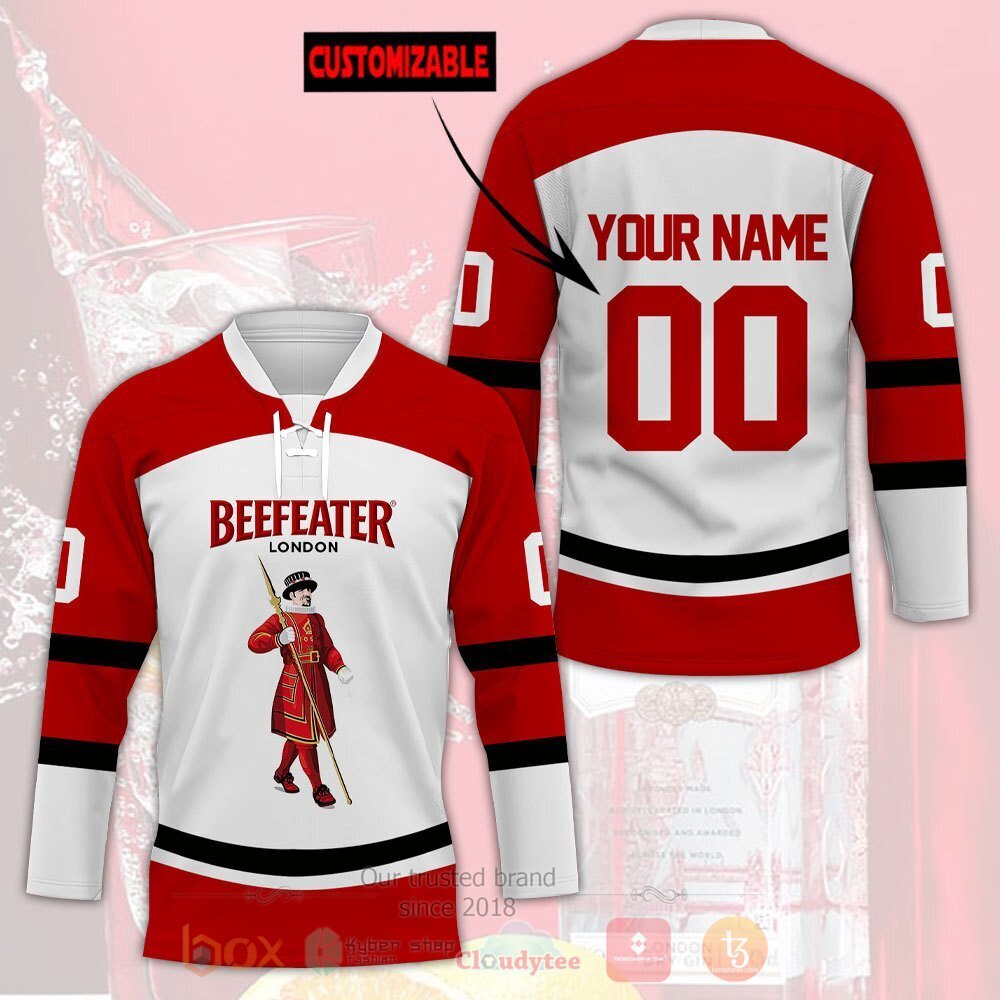 BEST Beefeater Gin Personalized Jersey Hockey 1 Beefeater Gin Personalized Hockey Jersey