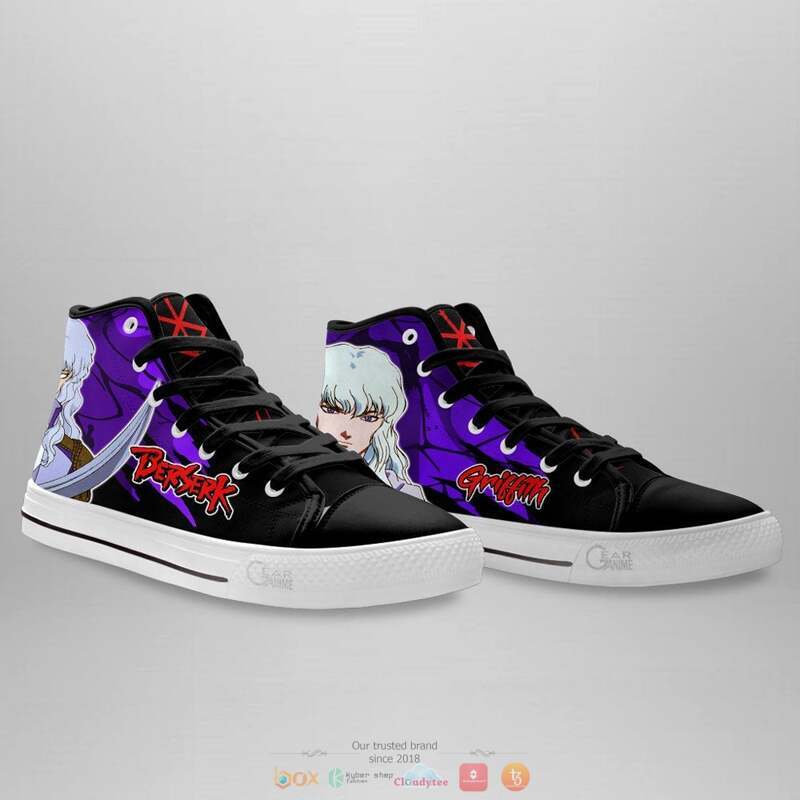 Berserk Griffith high top canvas shoes 4 Berserk Griffith canvas high top shoes 1 2 3