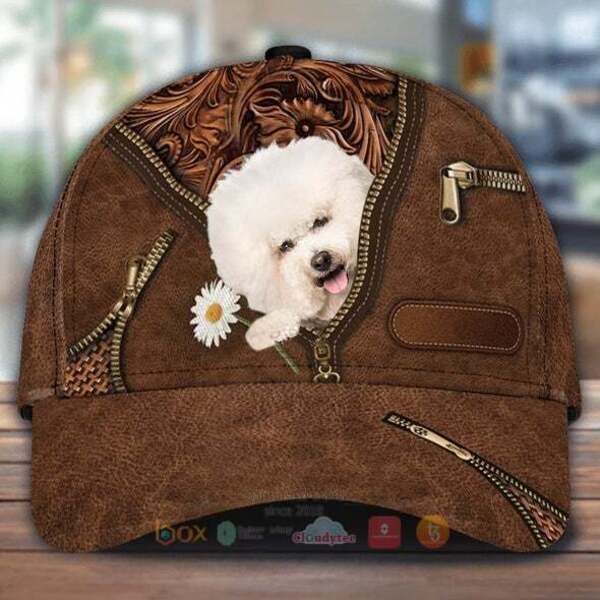 BEST Bichon Frise Holding Daisy Hat Cap 6 Bichon Frise Holding Daisy Cap Hat