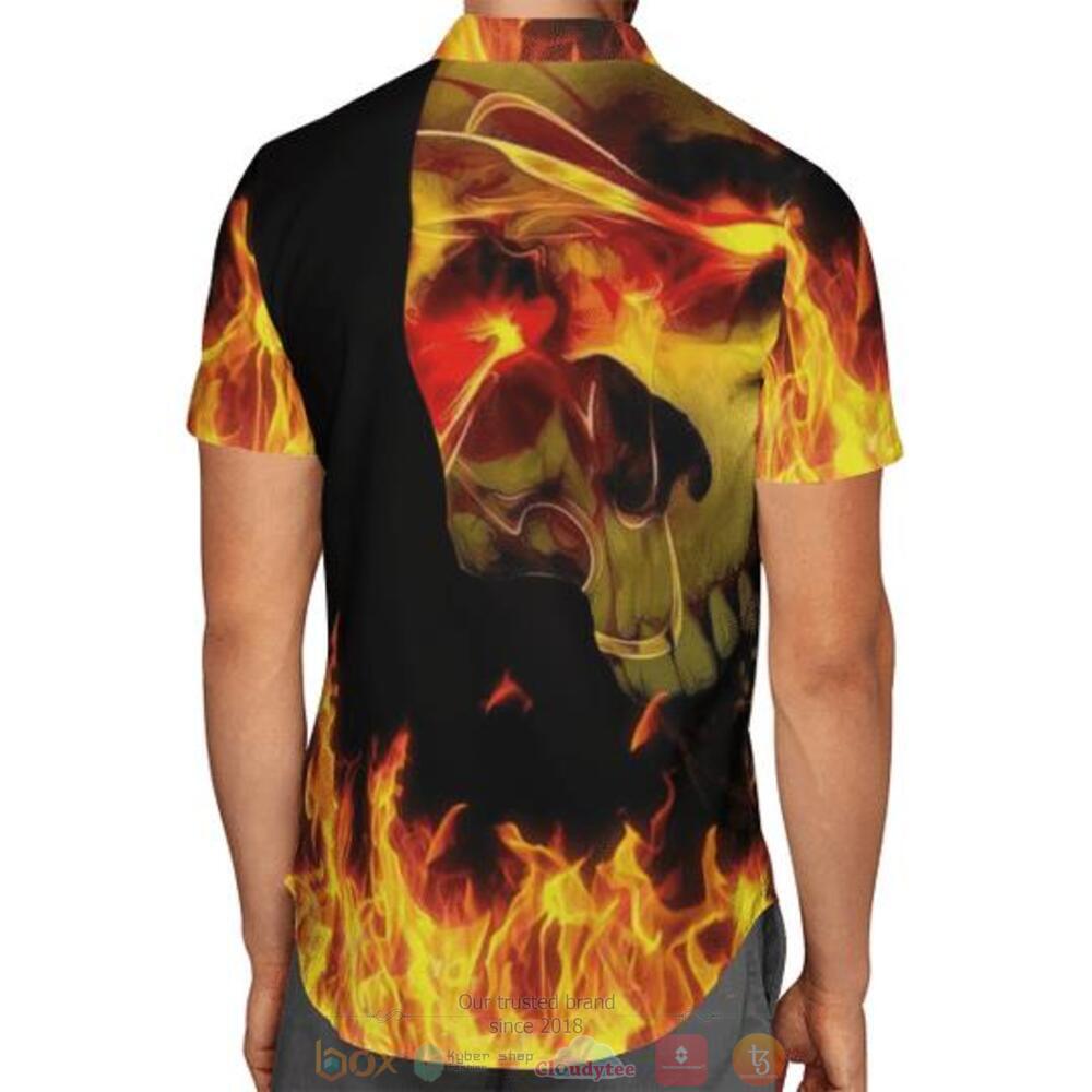 NEW Biker Skull fire hawaiian shirt 3 Biker Skull fire hawaiian shirt 1 2