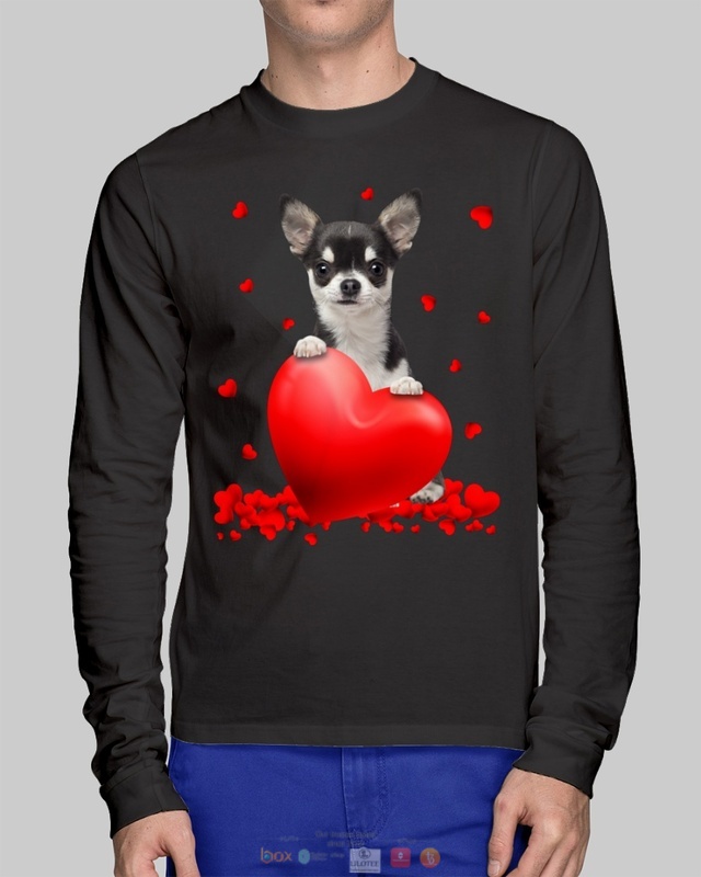 Valentine Hearts Black Chihuahua hoodie, shirt 2 Black Chihuahua Valentine Hearts shirt hoodie 1