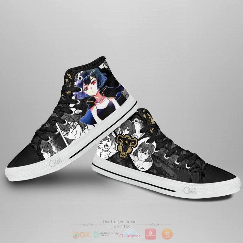 Black Clover Secre Swallowtail Black Canvas High Top shoes 3 Black Clover Secre Swallowtail Black Canvas High Top shoes 1 2