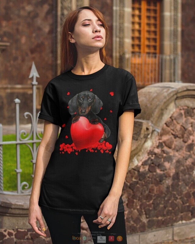 Black Dachshund Valentine Hearts shirt hoodie 1 2 3 4 5 6 7 8 9