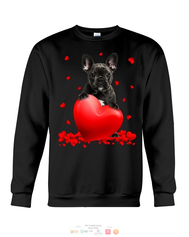Valentine Hearts Black French Bulldog hoodie, shirt 6 Black French Bulldog Valentine Hearts shirt hoodie 1 2 3 4 5