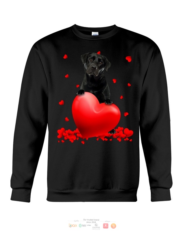 Valentine Hearts Black Labrador hoodie, shirt 6 Black Labrador Valentine Hearts shirt hoodie 1 2 3 4 5