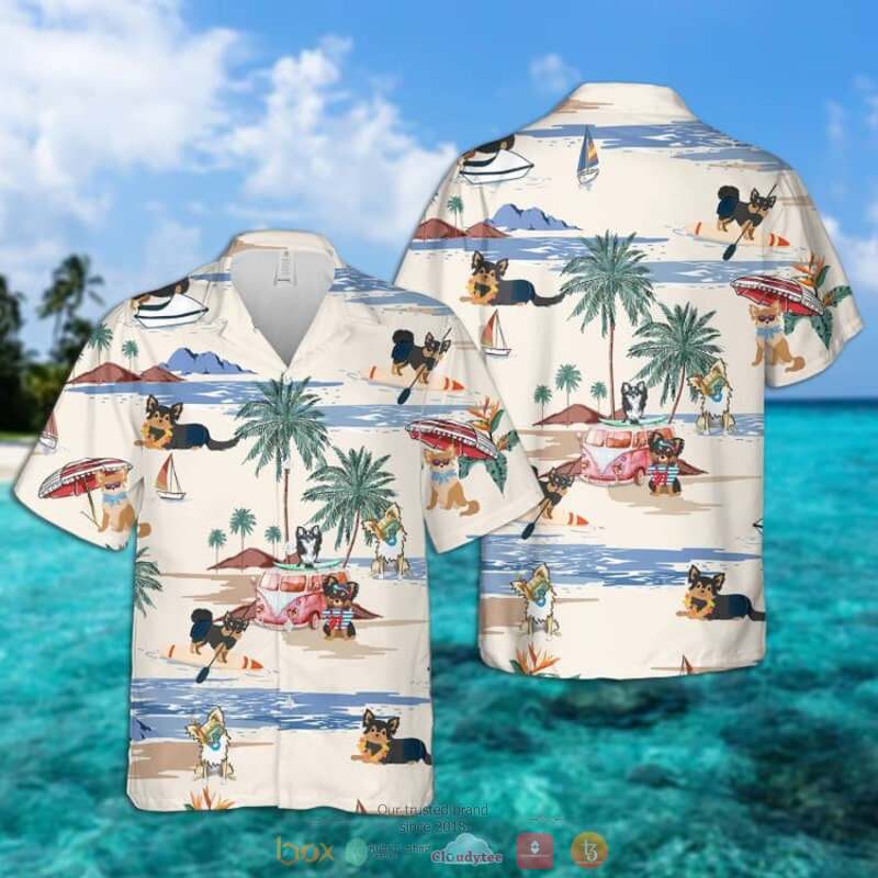 Black Poodle Summer Beach Hawaiian Shirt