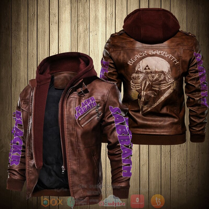 BEST Black Sabbath US Tour Iron Man 2D Leather PU Jacket 2 Black Sabbath US Tour Iron Man Leather Jacket 1
