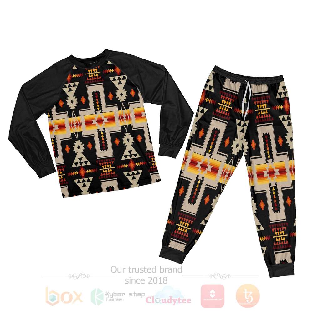 Black Tribe Design Pajamas Set