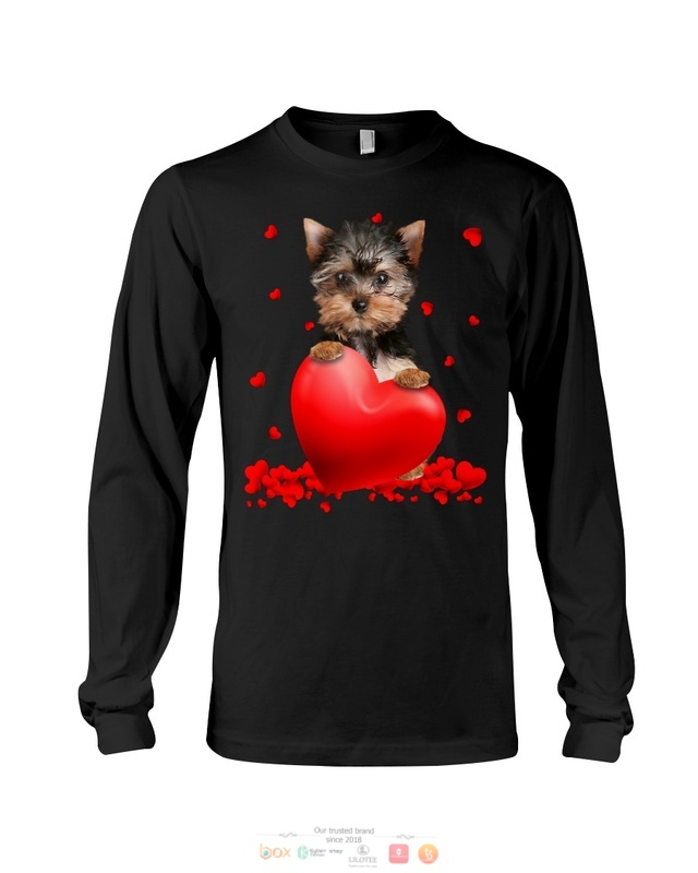 Valentine Hearts Black YorkShire Terrier hoodie, shirt 3 Black YorkShire Terrier Valentine Hearts shirt hoodie 1 2
