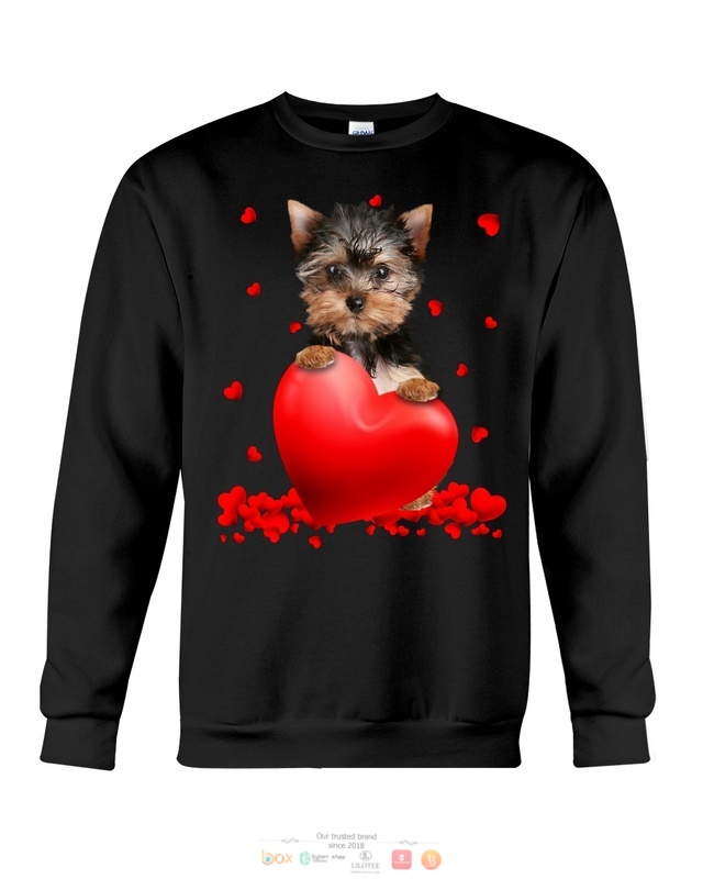 Valentine Hearts Black YorkShire Terrier hoodie, shirt 5 Black YorkShire Terrier Valentine Hearts shirt hoodie 1 2 3 4