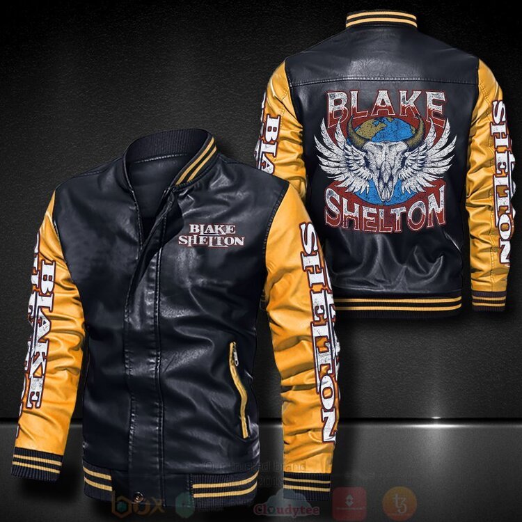 Blake Shelton Friends And Heroes 2021 Bomber Leather Jacket 1 2 3 4 5