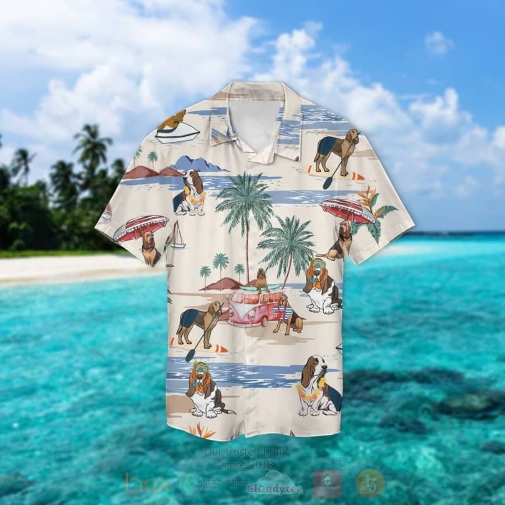BEST Bloodhound Summer Beach 3D All Over Printed Hawaiian Shirt 2 Bloodhound Summer Beach Hawaiian Shirt 1