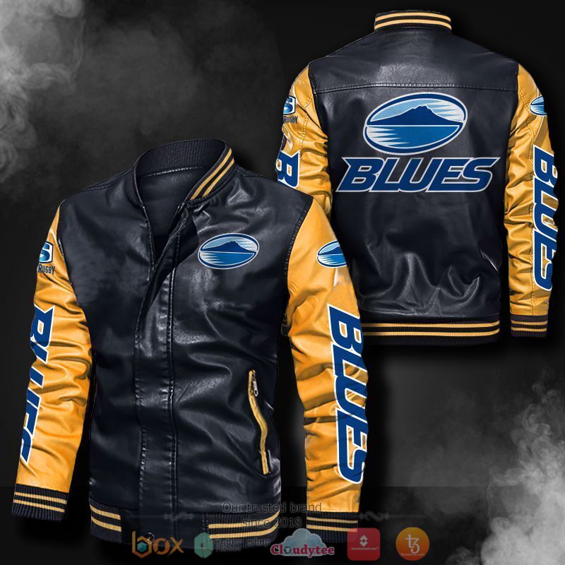 Blues Super Rugby Bomber leather jacket 6 Blues Super Rugby Bomber leather jacket 1 2 3 4 5