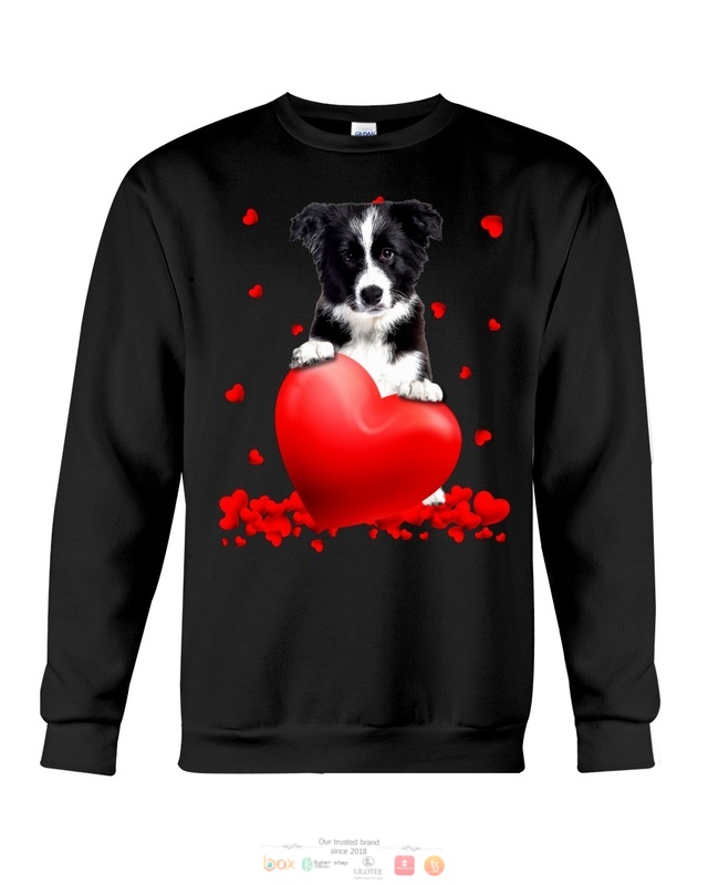 Valentine Hearts Border Collie hoodie, shirt 5 Border Collie Valentine Hearts shirt hoodie 1 2 3 4