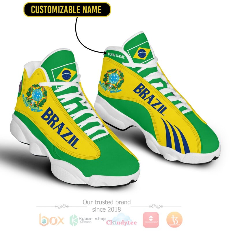 Brazil Personalized Air Jordan 13 Shoes 1