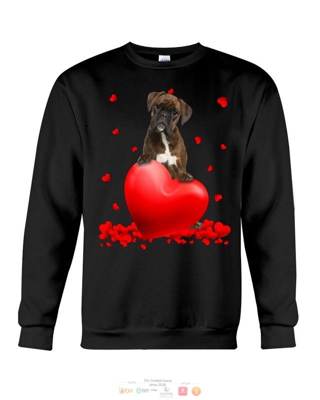 Brindle Boxer Valentine Hearts shirt hoodie