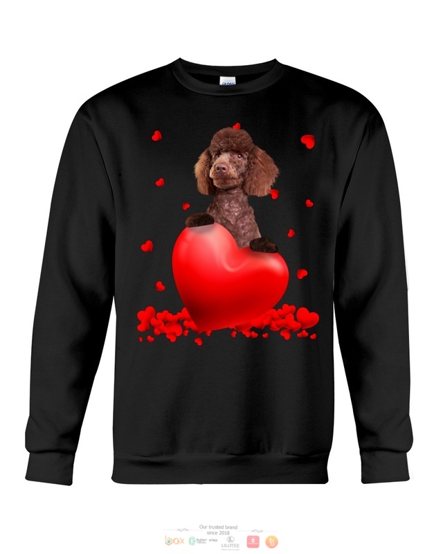 Valentine Hearts Brown Miniature Poodle hoodie, shirt 6 Brown Miniature Poodle Valentine Hearts shirt hoodie 1 2 3 4 5