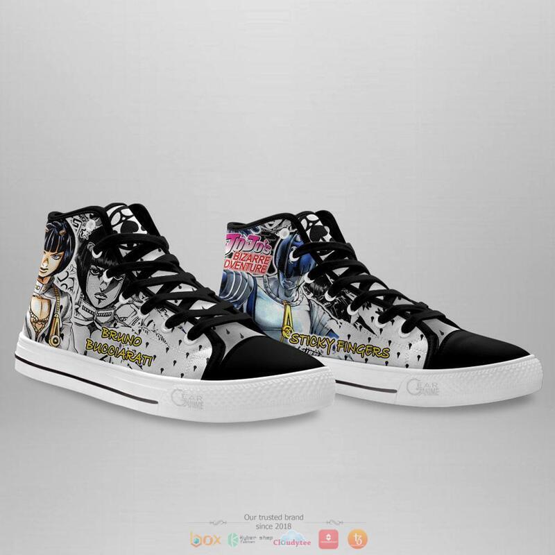 Bruno Bucciarati Anime Jojo's Birraze Adventure high top canvas shoes 3 Bruno Bucciarati Anime Jojos Birraze Adventure canvas high top shoes 1 2