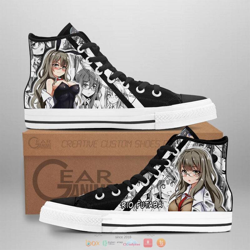 Bunny Girl Senpai Rio Futaba canvas high top shoes