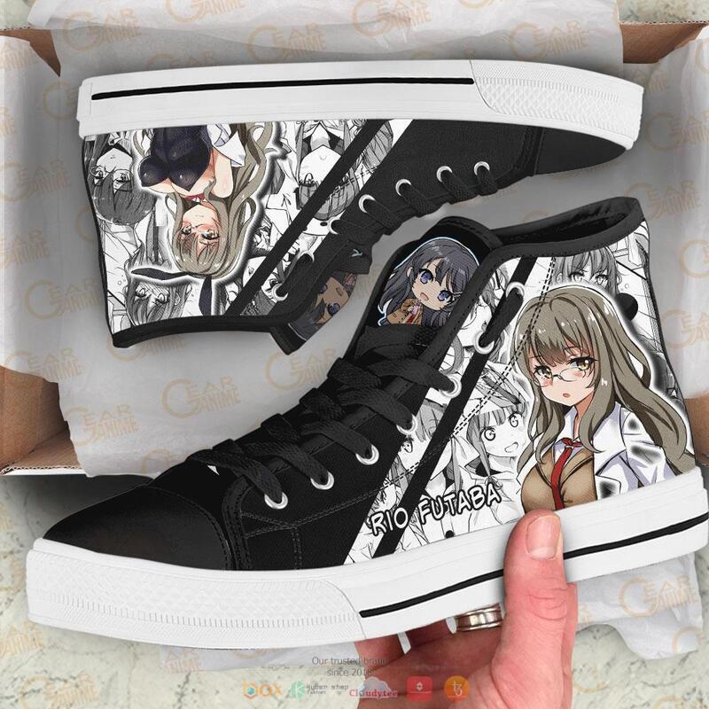 Bunny Girl Senpai Rio Futaba canvas high top shoes 1