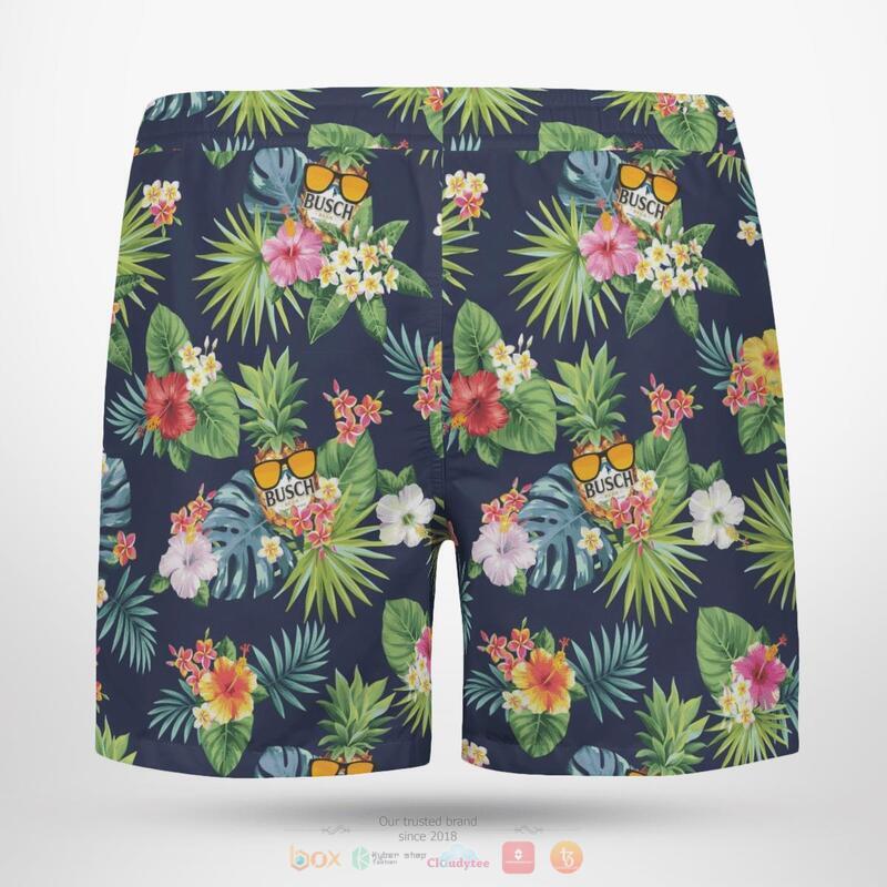 Busch Beer Tropical Navy Beach Short 2 Busch Beer Tropical Navy Beach Short 1