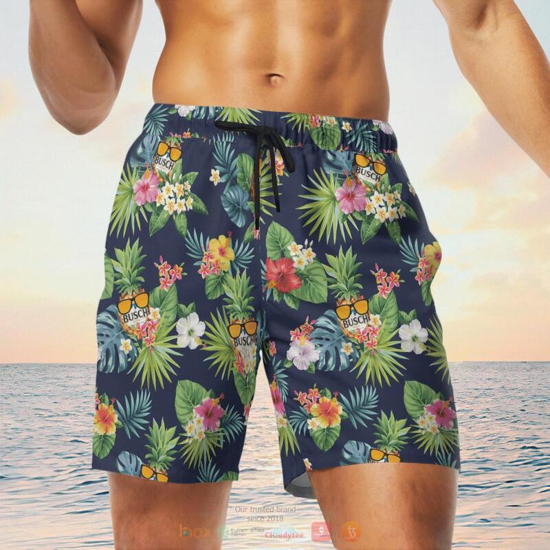 Busch Beer Tropical Navy Beach Short 3 Busch Beer Tropical Navy Beach Short 1 2