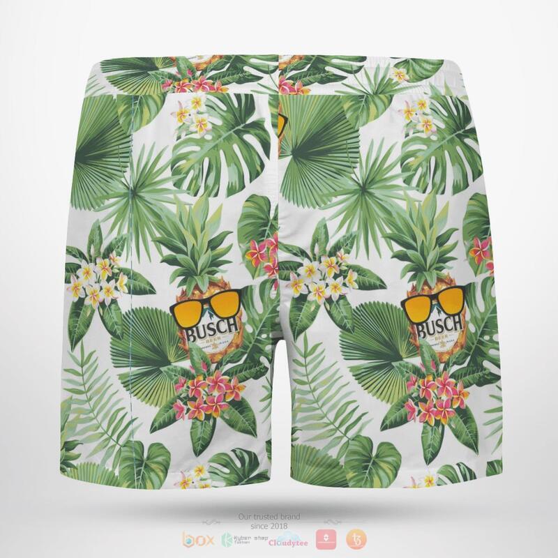 Busch Beer Tropical Plant Beach Short 2 Busch Beer Tropical Plant Beach Short 1