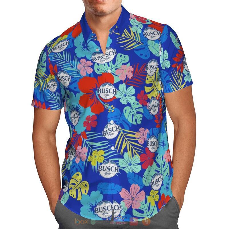 Busch Latte Hibiscus Hawaiian Shirt 2 Busch Latte Hibiscus Hawaiian Shirt 1
