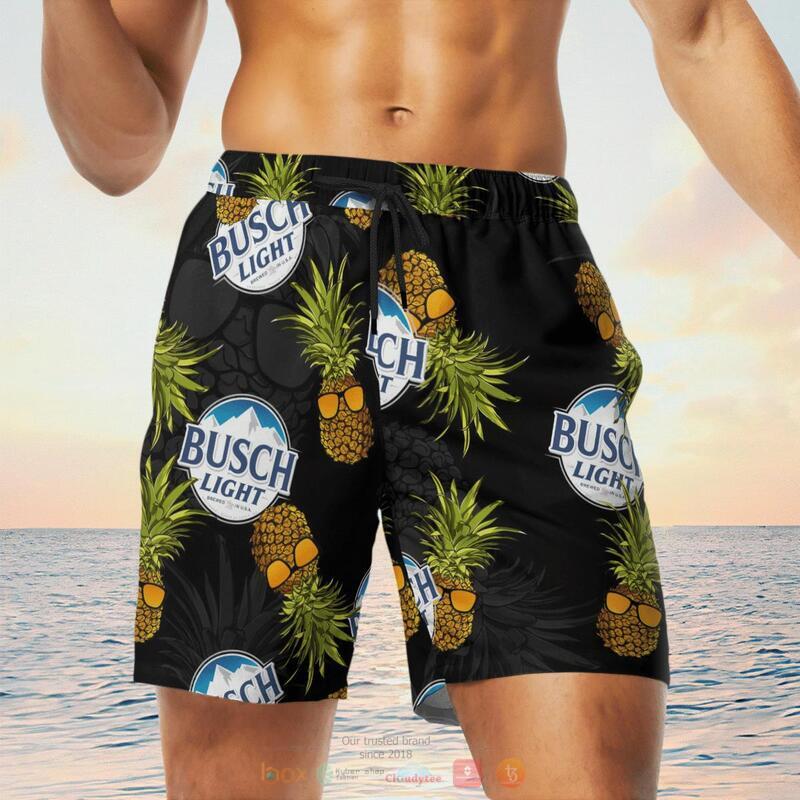 Busch Light Pineapple Black Beach Short 3 Busch Light Pineapple Black Beach Short 1 2