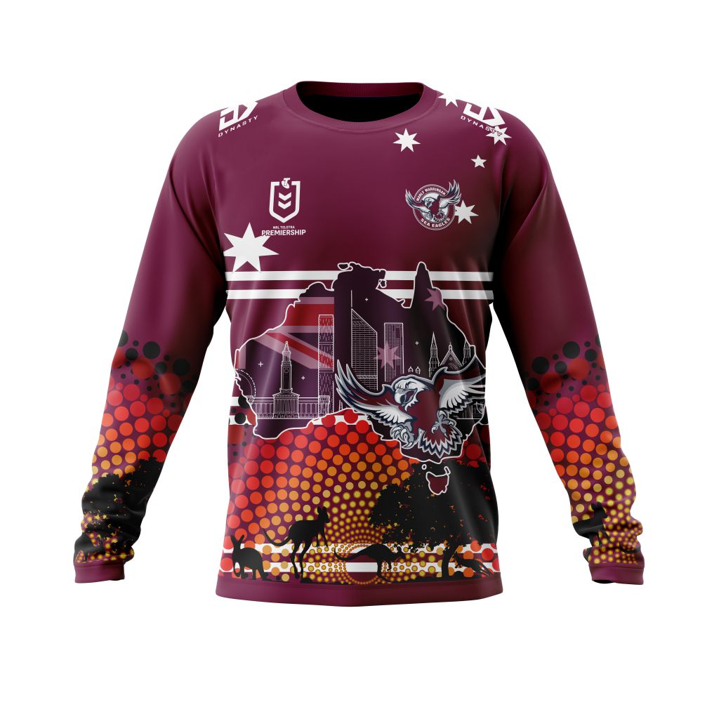Personalized Manly Warringah Sea Eagles NRL Australia’s Day Kits full print 3d shirt, hoodie 5 CUSTOM NRLAUSEagles211230 000 long sleeve front