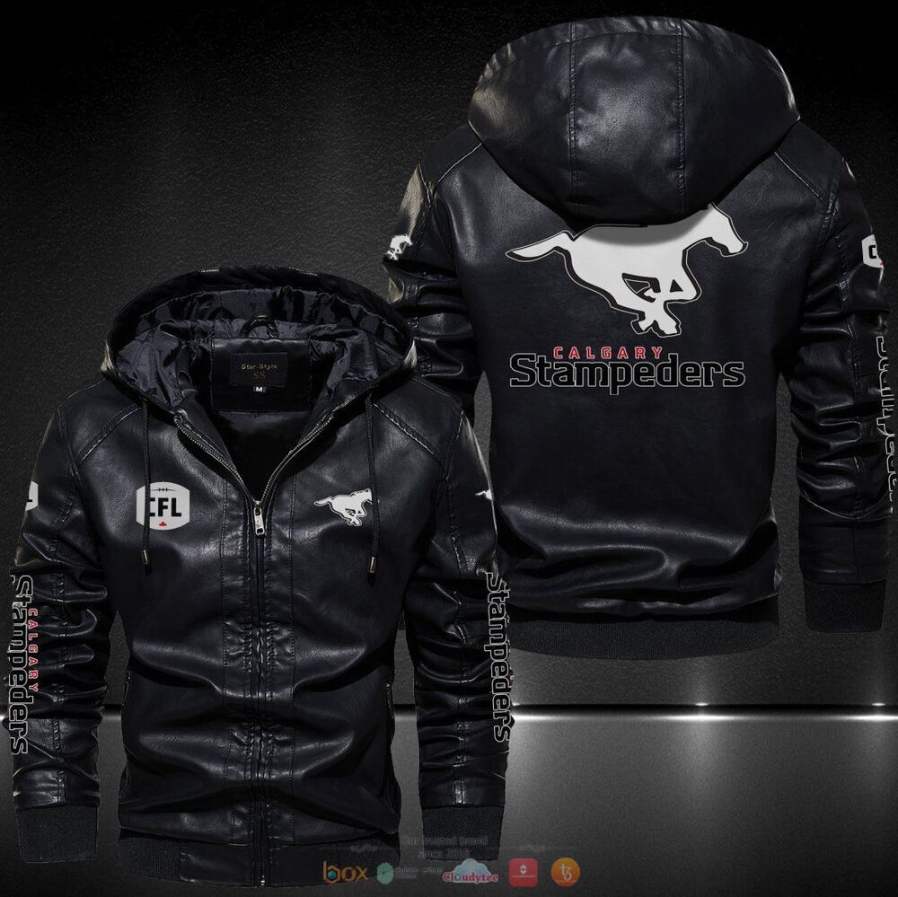 Calgary Stampeders CFL Leather Jacket Hat