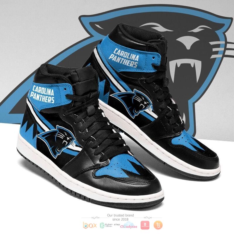 Carolina Panthers Jordan NFL Air Jordan High Top Shoes 1 2
