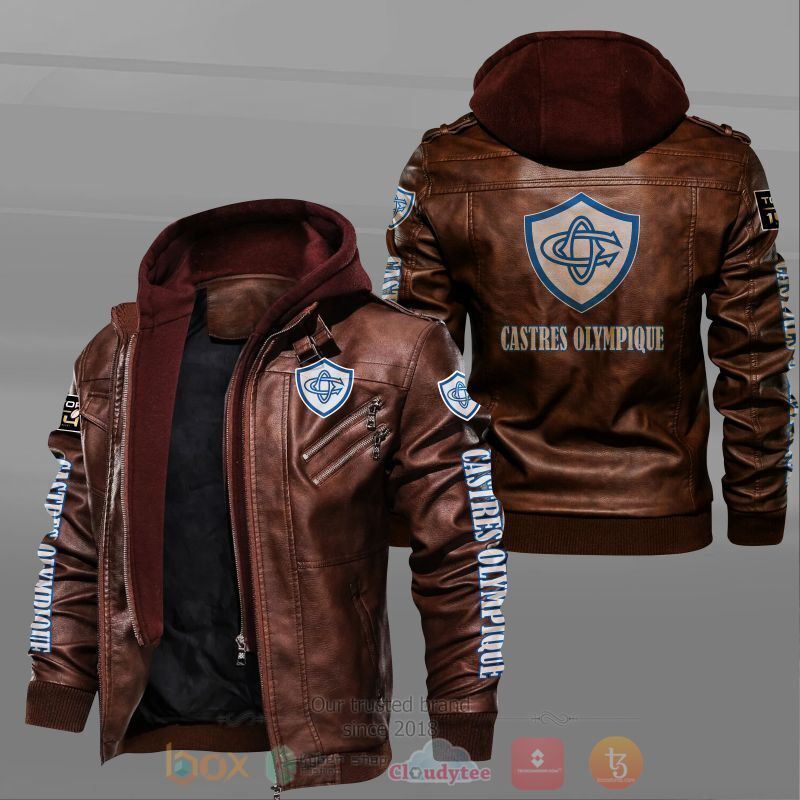 HOT Castres Olympique Leather Jacket 2 Castres Olympique Leather Jacket 1