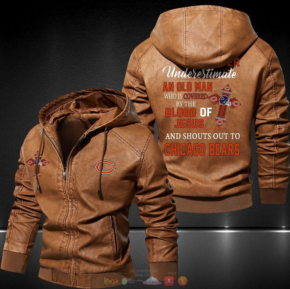 Chicago Bears Hat Leather Jacket 2 Chicago Bears Leather Jacket Hat 1